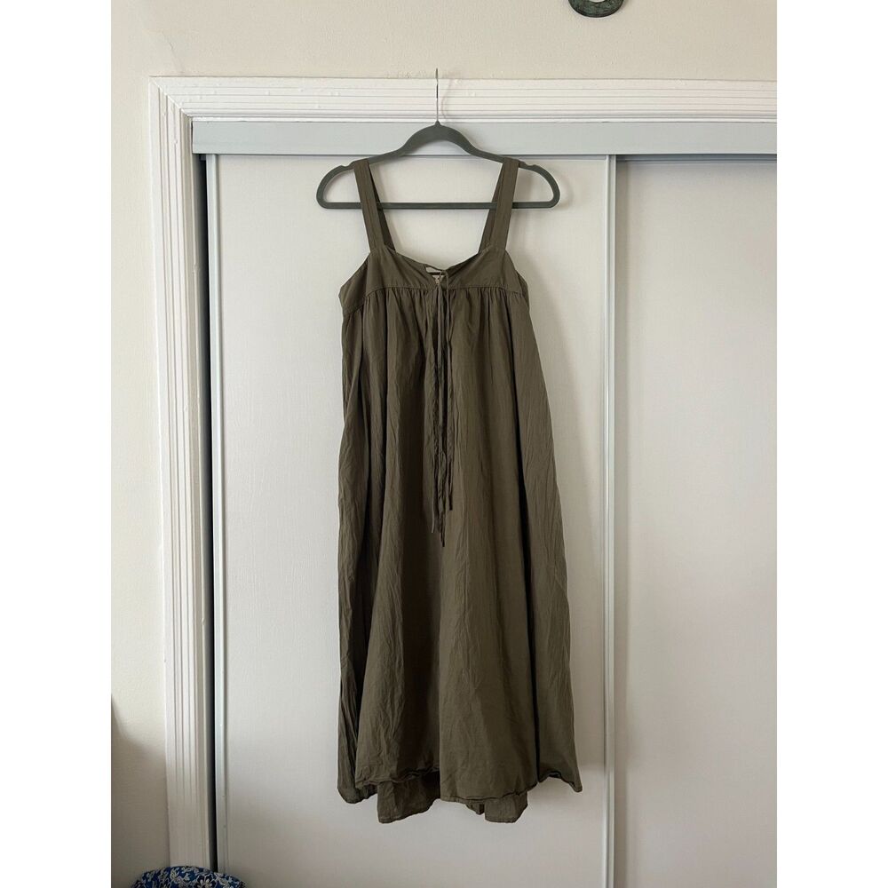 Xirena Army Green Cotton Midi Dress